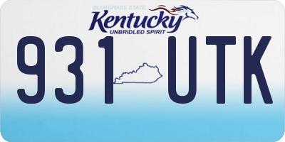 KY license plate 931UTK