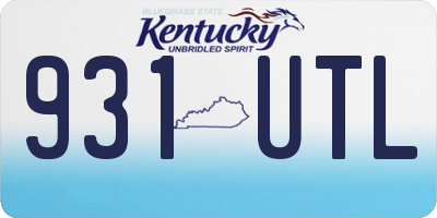 KY license plate 931UTL