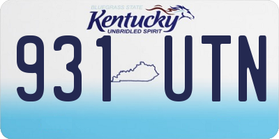 KY license plate 931UTN