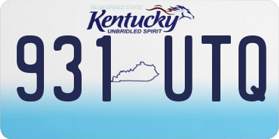 KY license plate 931UTQ