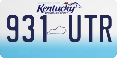 KY license plate 931UTR