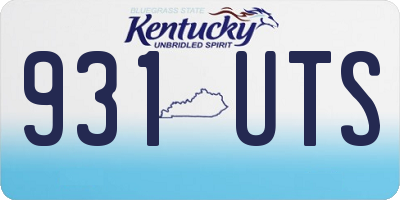 KY license plate 931UTS