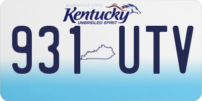 KY license plate 931UTV