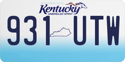 KY license plate 931UTW