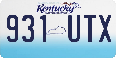 KY license plate 931UTX