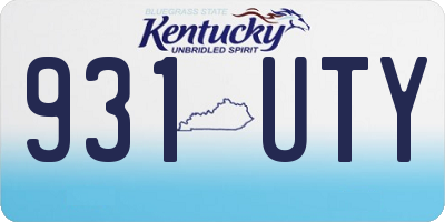 KY license plate 931UTY