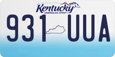 KY license plate 931UUA