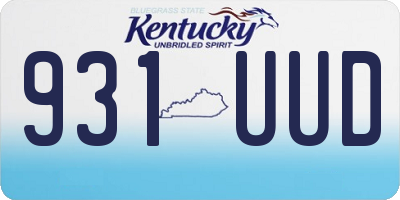 KY license plate 931UUD