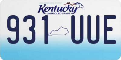 KY license plate 931UUE