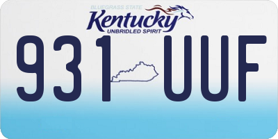 KY license plate 931UUF
