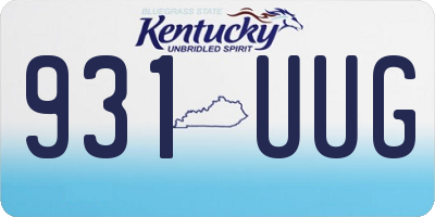 KY license plate 931UUG