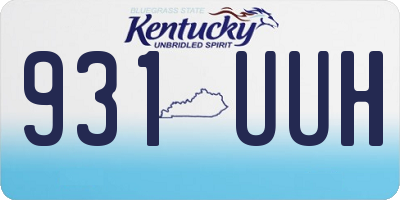 KY license plate 931UUH