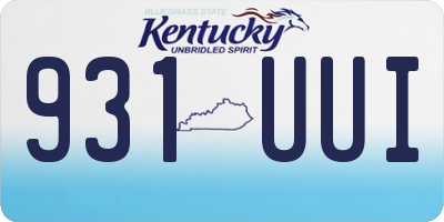 KY license plate 931UUI