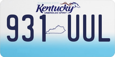 KY license plate 931UUL