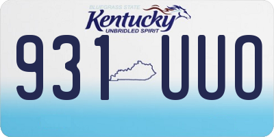 KY license plate 931UUO