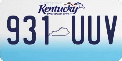 KY license plate 931UUV