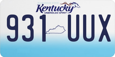 KY license plate 931UUX