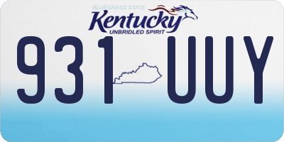 KY license plate 931UUY
