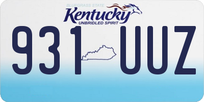 KY license plate 931UUZ