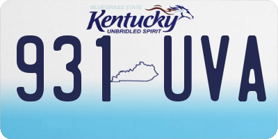 KY license plate 931UVA