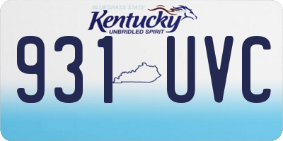 KY license plate 931UVC