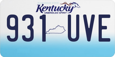 KY license plate 931UVE