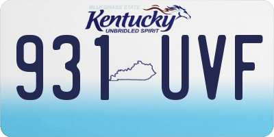 KY license plate 931UVF