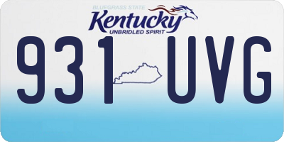 KY license plate 931UVG