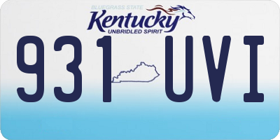 KY license plate 931UVI