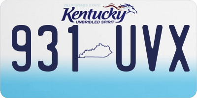 KY license plate 931UVX