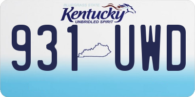 KY license plate 931UWD