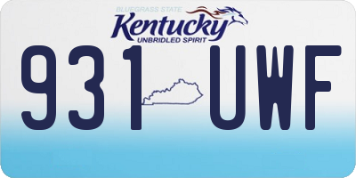 KY license plate 931UWF
