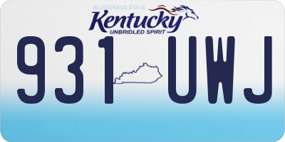 KY license plate 931UWJ