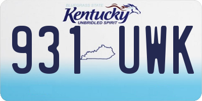 KY license plate 931UWK