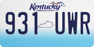 KY license plate 931UWR
