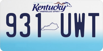 KY license plate 931UWT