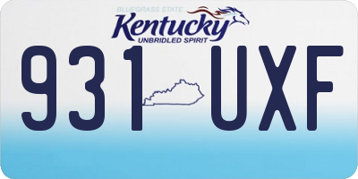 KY license plate 931UXF