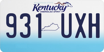 KY license plate 931UXH