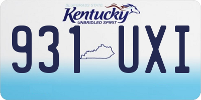 KY license plate 931UXI