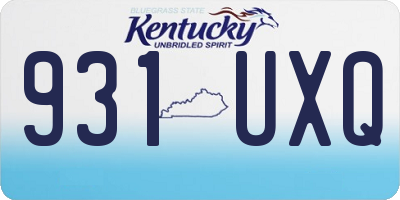KY license plate 931UXQ