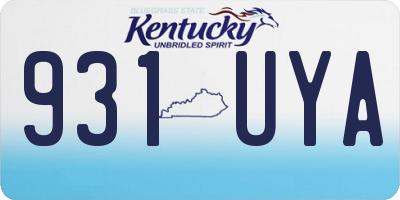 KY license plate 931UYA