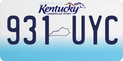 KY license plate 931UYC