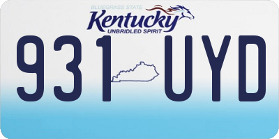 KY license plate 931UYD
