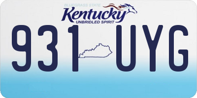 KY license plate 931UYG