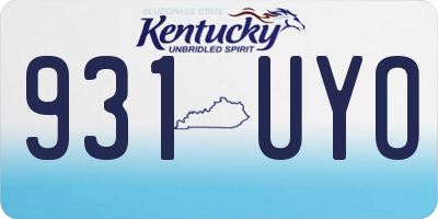 KY license plate 931UYO