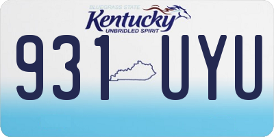 KY license plate 931UYU