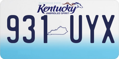 KY license plate 931UYX