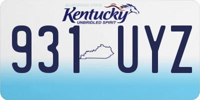 KY license plate 931UYZ