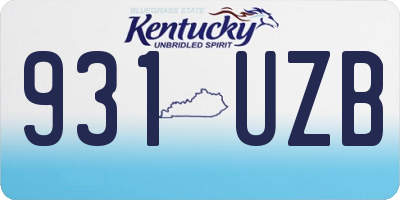 KY license plate 931UZB