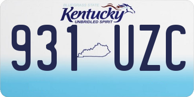 KY license plate 931UZC